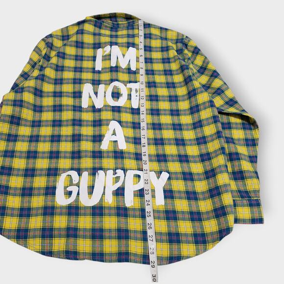 SOLDDisney Cakeworthy Yellow Flannel Shirt Flounder "Guppy" Little Mermaid Sz XL - Picture 12 of 12
